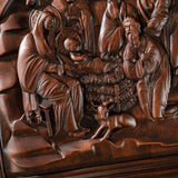 Natural beech nativity scene wood carving plaque - BGCOPPER