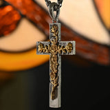 S925K Silver Rose Cross Necklace - BGCOPPER