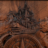 Voyager Sailor's Compass and Anchor Wooden Wall Decoration - BGCOPPER