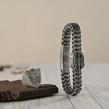 Archangel Michael Titanium Steel Bracelet S925K Silver Ring Set - BGCOPPER