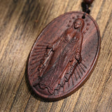Wood Carved Miraculous Medal pendant, Lighter and more comfortable to wear - BGCOPPER