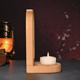 Guatalupe Wooden Candlestick Tabletop Prayer Ornament - BGCOPPER