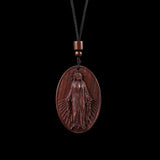 Wood Carved Miraculous Medal pendant, Lighter and more comfortable to wear - BGCOPPER