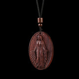 Wood Carved Miraculous Medal pendant, Lighter and more comfortable to wear - BGCOPPER