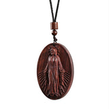 Wood Carved Miraculous Medal pendant, Lighter and more comfortable to wear - BGCOPPER