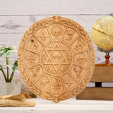 Hand-Carved Beechwood Israel Heritage Wall Plaque – Star of David & Tribal Symbols
