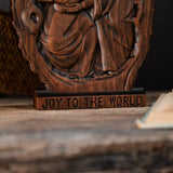 Natural Beechwood Nativity Scene Wooden Carved Plaque Tabletop Arrangement - BGCOPPER