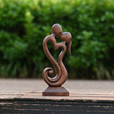 Couple Wooden Carved Love Tabletop Ornament - BGCOPPER