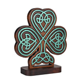 Celtic Knot Beechwood Clover Tabletop Ornament - Symbol of Christian Faith and Divine Blessings - BGCOPPER