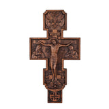 Eastern Orthodox Crucifixion Cross Wall Decor - Faith & Redemption Theme Wooden Carved Wall Hanging - BGCOPPER