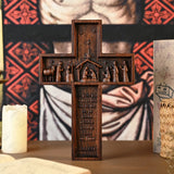 Nativity Scene Crucifix Wooden Wall Decoration - BGCOPPER