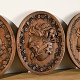 Sacred Family Three Sacred Hearts Wall Decoration Wood Sculpture - BGCOPPER