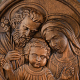 Holy family wood carving plaque - Best wall decor for home - BGCOPPER