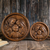 Holy family wood carving plaque - Best wall decor for home - BGCOPPER