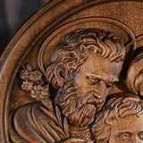 Holy family wood carving plaque - Best wall decor for home - BGCOPPER