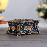 European vintage rose pattern zinc alloy jewelry box desktop ornament - BGCOPPER