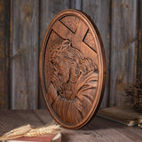 Jesus Crown of Thorns Jesus Inlaid Sacred Heart Crucifix Wooden Sculpture - BGCOPPER