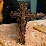 Ash wood Crucifix wood carving Crucifx ,Jesus Christ, wooden Cross gift of love - BGCOPPER