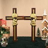 Praying Boy/Girl Cross Wooden Sculpture - BGCOPPER