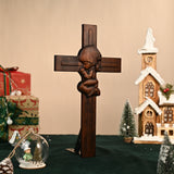 Praying Boy/Girl Cross Wooden Sculpture - BGCOPPER