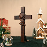 Praying Boy/Girl Cross Wooden Sculpture - BGCOPPER