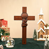 Praying Boy/Girl Cross Wooden Sculpture - BGCOPPER