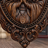 Hand-Carved Virgin Mary Prayer Wall Plaque – Ornate Beechwood Catholic Religious Decor,