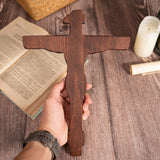 Wood wall Crucifix, Jesus Christ Cross, wooden Cross gift of love (Add a dollar and get a free necklace!) - BGCOPPER
