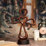 Love Cross Wooden Carving Ornament - BGCOPPER