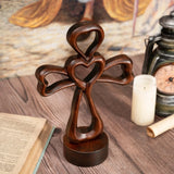 Love Cross Wooden Carving Ornament - BGCOPPER