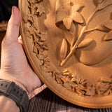 Sacred Family Three Sacred Hearts Wall Decoration Wood Sculpture - BGCOPPER