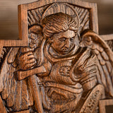 Archangel Michael Wooden Sculpture - BGCOPPER