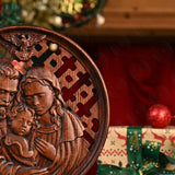 Holy Family Carved Wooden Tabletop Arrangement - BGCOPPER