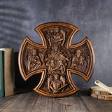 Trinity Jesus and Mary Wood Cross - BGCOPPER