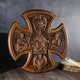 Trinity Jesus and Mary Wood Cross - BGCOPPER