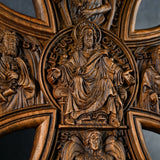 Trinity Jesus and Mary Wood Cross - BGCOPPER