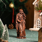 Wooden statue of Joseph holding Baby Jesus Gift Wood Carving - BGCOPPER