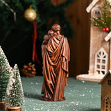 Wooden statue of Joseph holding Baby Jesus Gift Wood Carving - BGCOPPER