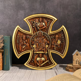 Trinity Jesus and Mary Wood Cross - BGCOPPER