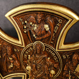 Trinity Jesus and Mary Wood Cross - BGCOPPER