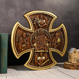 Trinity Jesus and Mary Wood Cross - BGCOPPER