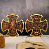 Trinity Jesus and Mary Wood Cross - BGCOPPER