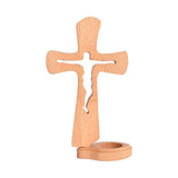 Beechwood Cross Candle Holder: Bearing Faith in Wood, Kindling Devotion with Light - BGCOPPER