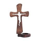 Beechwood Cross Candle Holder: Bearing Faith in Wood, Kindling Devotion with Light - BGCOPPER