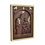 Beechwood Holy Family Wall Hanging: Carving Devotion in Wood, Bringing Sacred Warmth - BGCOPPER