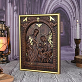 Beechwood Holy Family Wall Hanging: Carving Devotion in Wood, Bringing Sacred Warmth - BGCOPPER