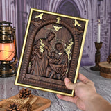 Beechwood Holy Family Wall Hanging: Carving Devotion in Wood, Bringing Sacred Warmth - BGCOPPER