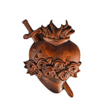 Holy Family Three Sacred Hearts Wooden Wall Decoration - BGCOPPER
