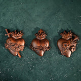 Holy Family Three Sacred Hearts Wooden Wall Decoration - BGCOPPER