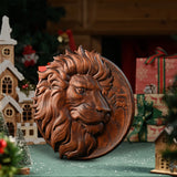 Round Lion Seal Wooden Wall Decoration - BGCOPPER